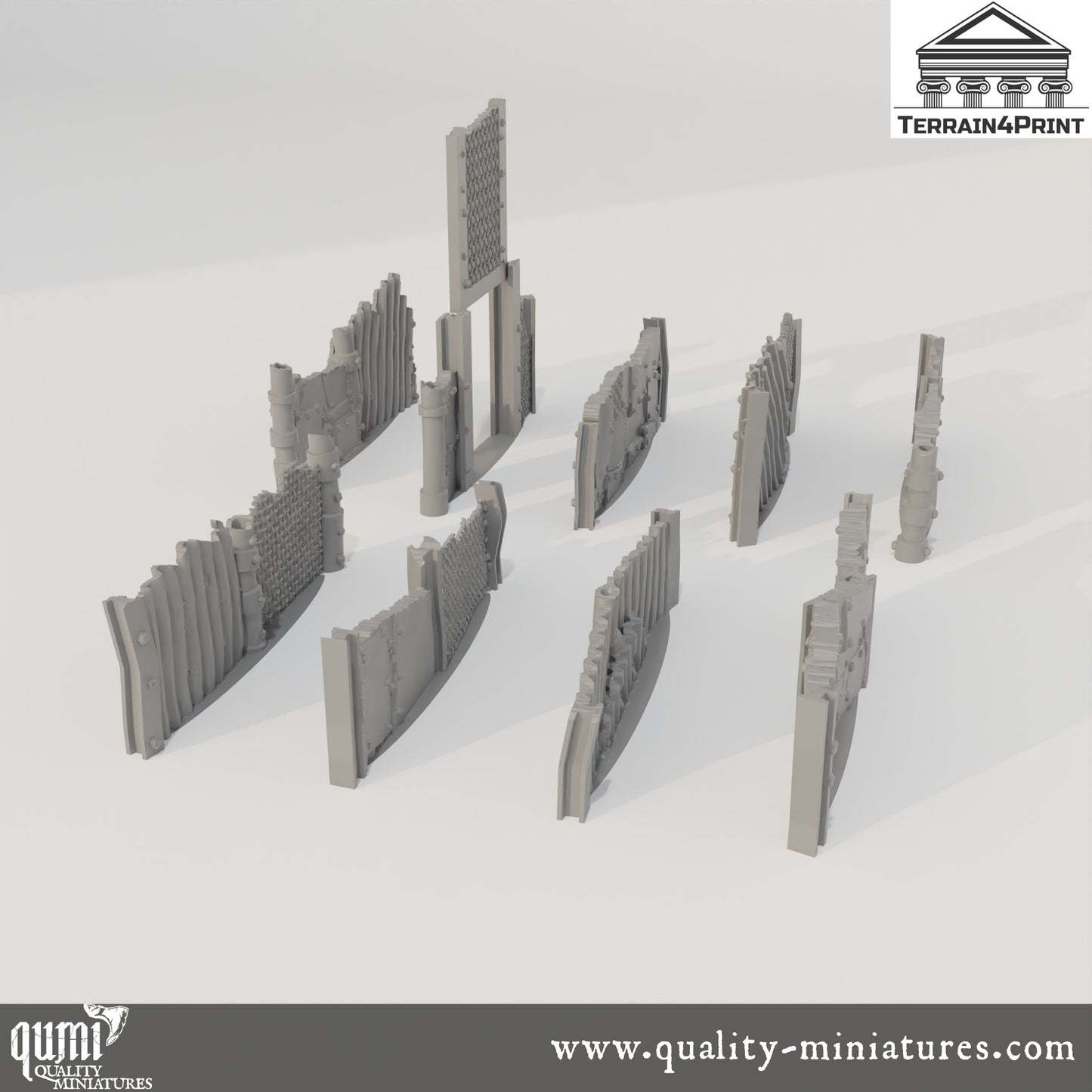 Fences - Rivet City - Resin Print - Tabletop RPG Terrain - Terrain4Print - Qumi Quality Miniatures - Qumi