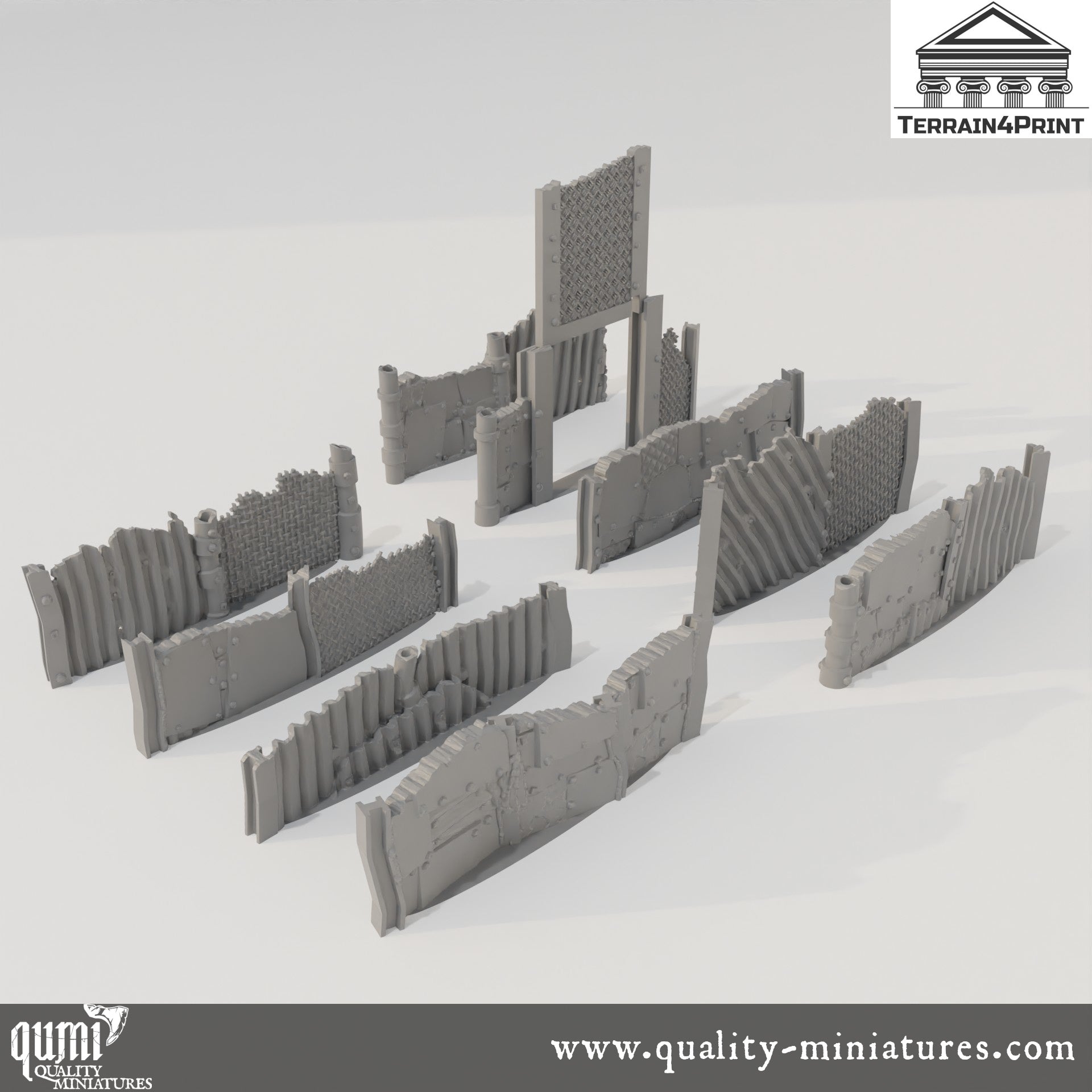 Fences - Rivet City - Resin Print - Tabletop RPG Terrain - Terrain4Print - Qumi Quality Miniatures - Qumi