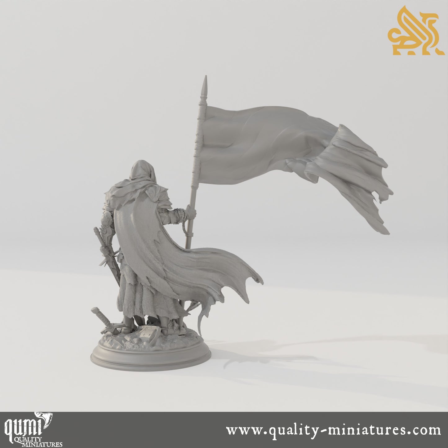 Florian the Fallen - Deserter Knight - 32mm 75mm Tabletop RPG Mini - Qumi - DM Stash Quality Miniatures - Qumi