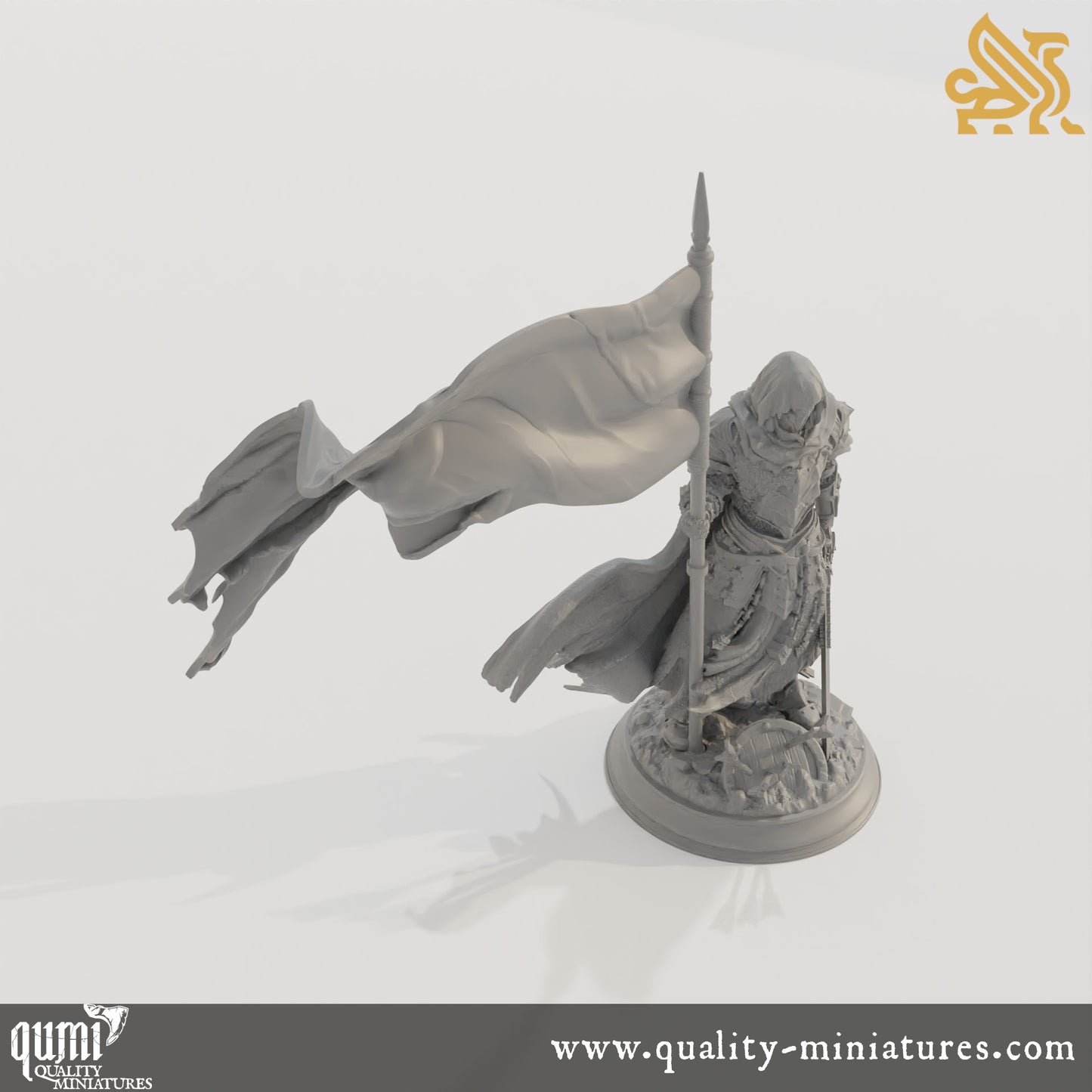 Florian the Fallen - Deserter Knight - 32mm 75mm Tabletop RPG Mini - Qumi - DM Stash Quality Miniatures - Qumi