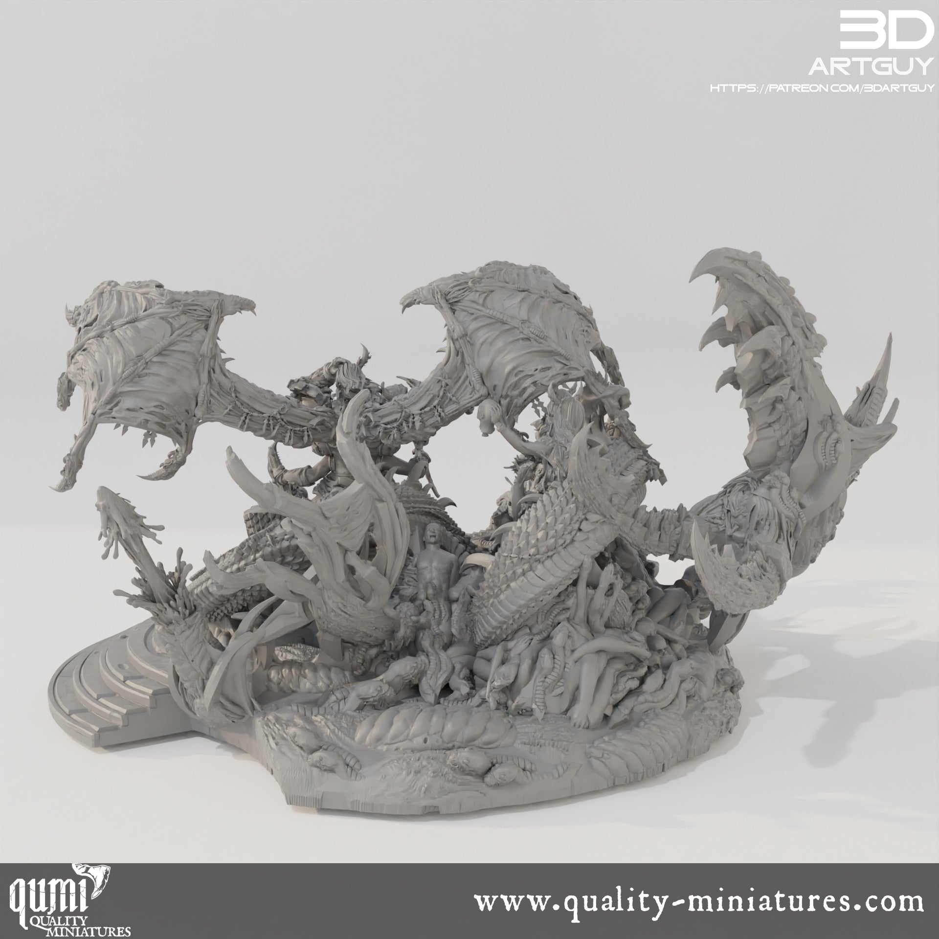 Giant Snake Hedonist Diorama - 32mm Tabletop RPG Miniature Quality Miniatures - Qumi