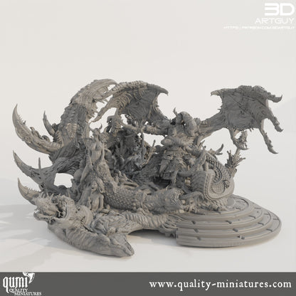 Giant Snake Hedonist Diorama - 32mm Tabletop RPG Miniature Quality Miniatures - Qumi