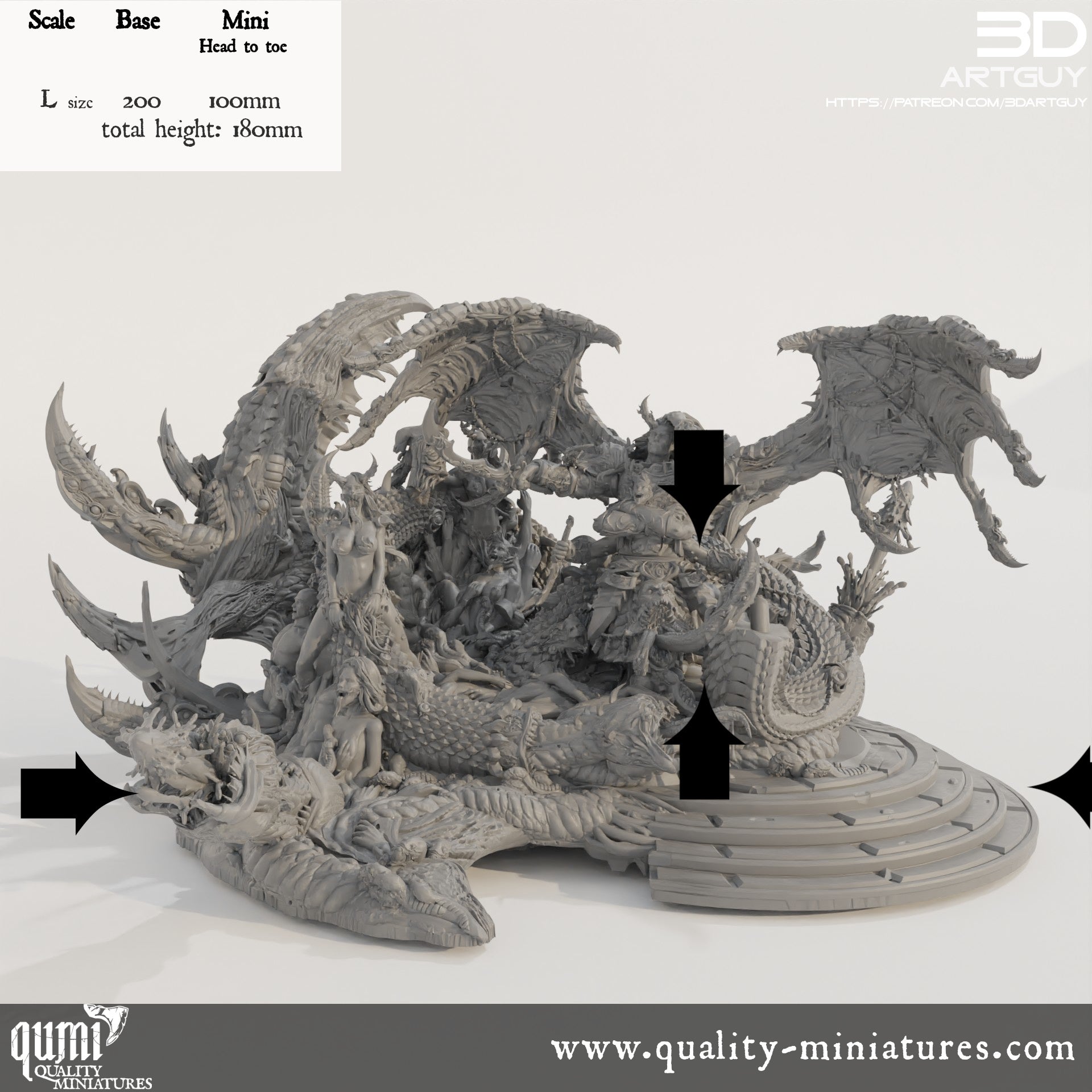 Giant Snake Hedonist Diorama - 32mm Tabletop RPG Miniature Quality Miniatures - Qumi