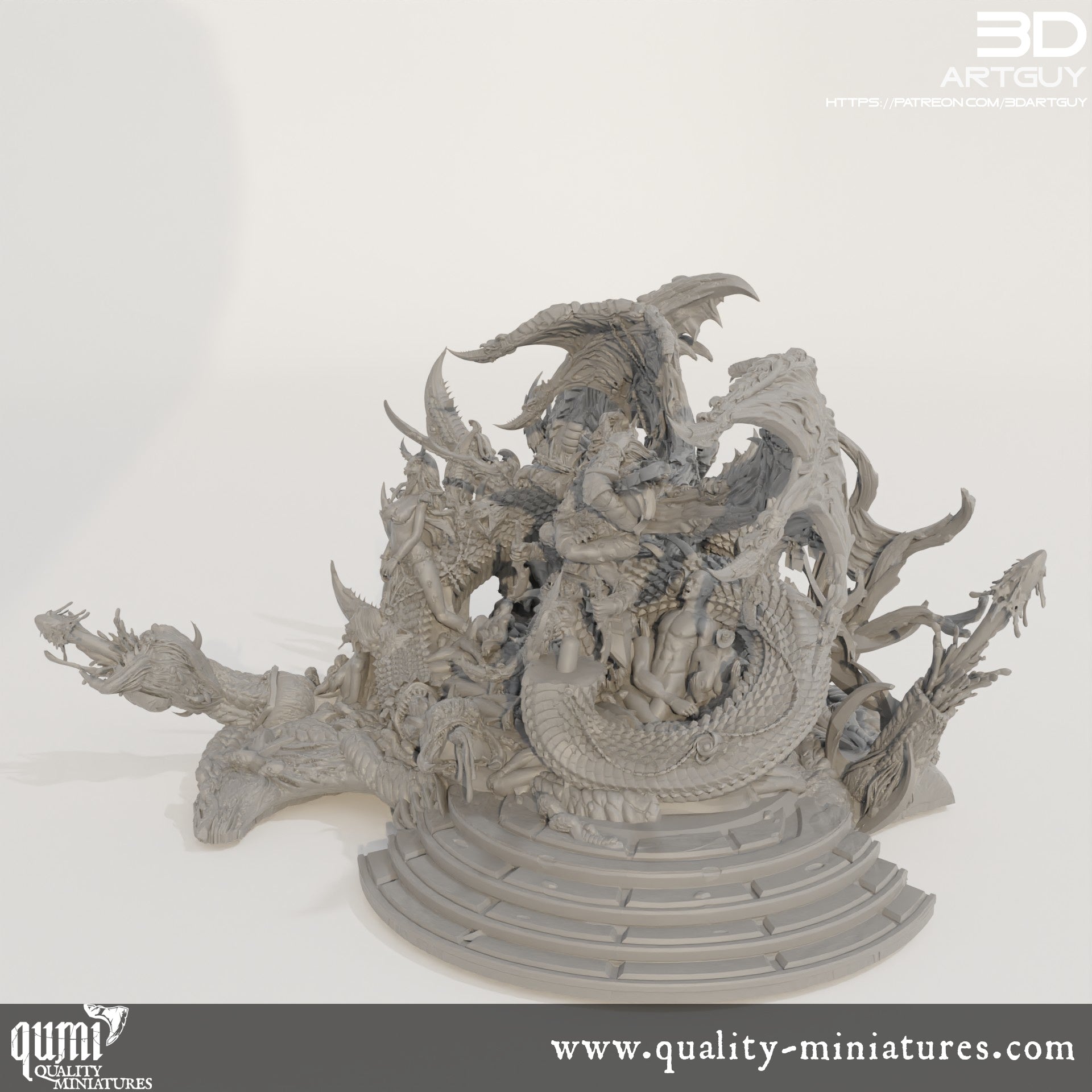 Giant Snake Hedonist Diorama - 32mm Tabletop RPG Miniature Quality Miniatures - Qumi