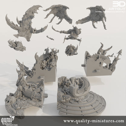 Giant Snake Hedonist Diorama - 32mm Tabletop RPG Miniature Quality Miniatures - Qumi