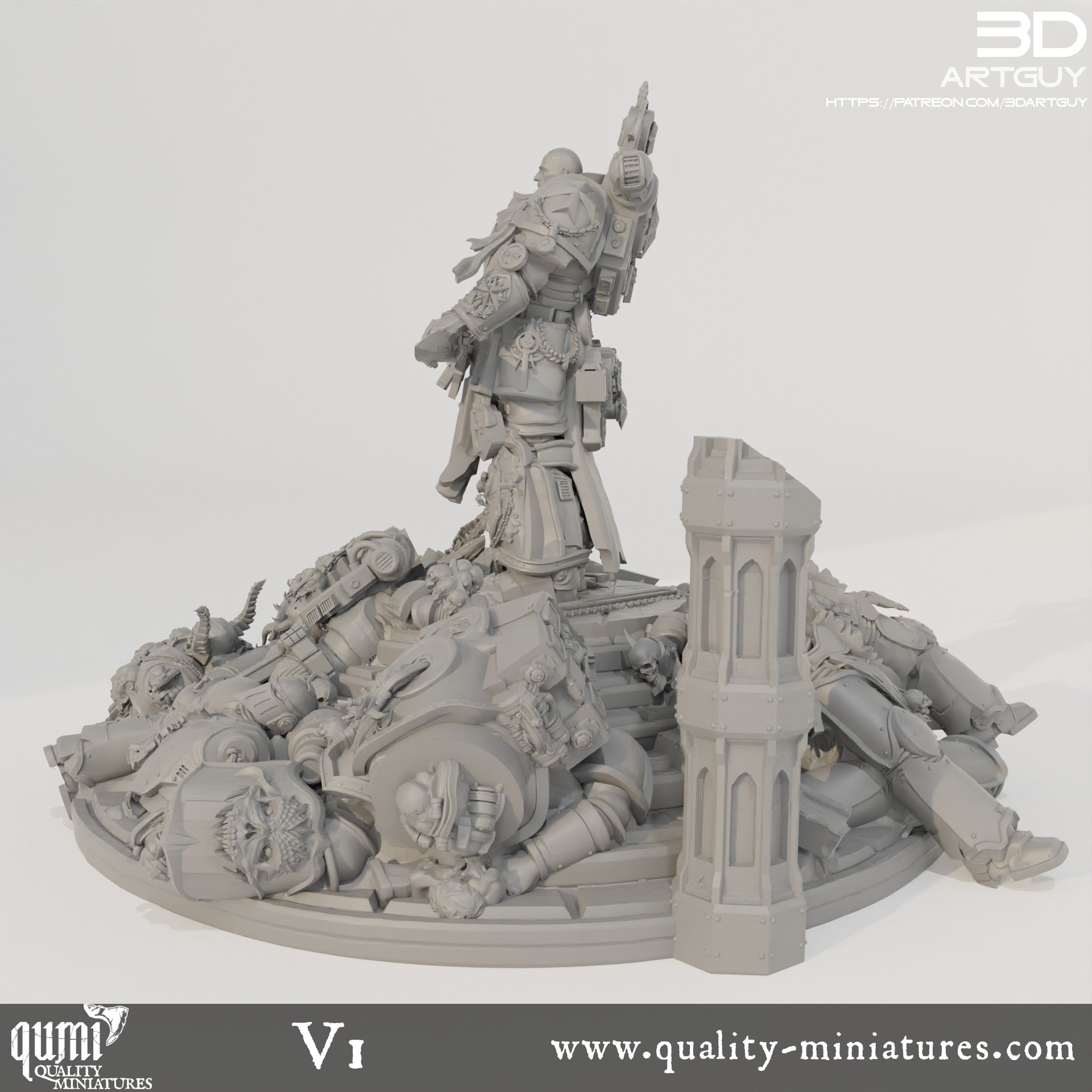 Goat Diorama - 32mm Tabletop RPG Mini - Qumi - 3D ArtGuy Quality Miniatures - Qumi