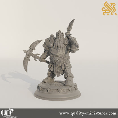 Gordrain Stonehand - Dwarven General - 32mm 75mm Tabletop RPG Mini - Qumi - DM Stash