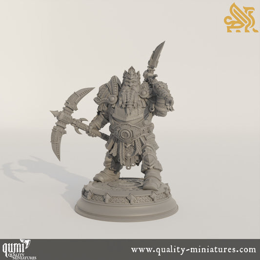 Gordrain Stonehand - Zwergengeneral - 32 mm 75 mm Tabletop-RPG Mini - Qumi - DM Stash