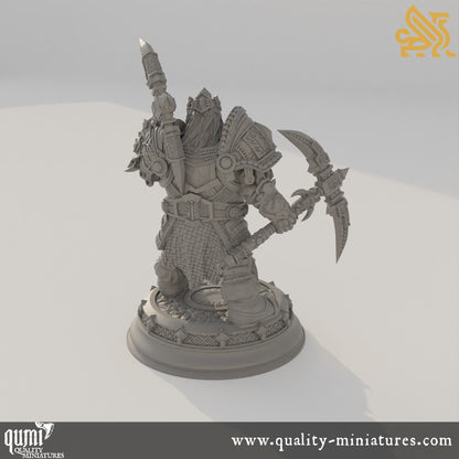 Gordrain Stonehand - Dwarven General - 32mm 75mm Tabletop RPG Mini - Qumi - DM Stash