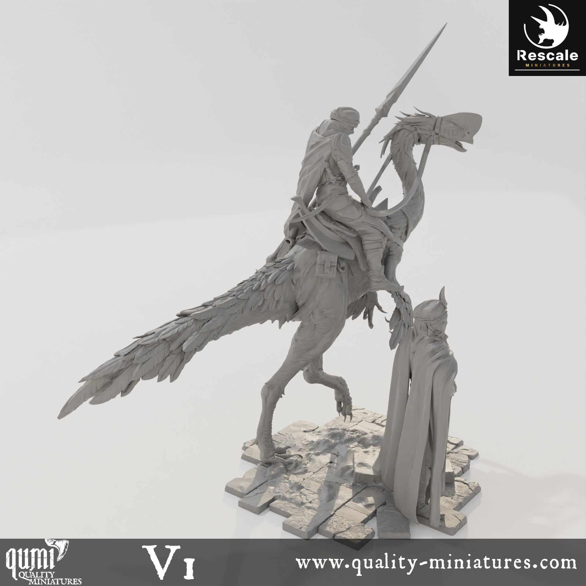 Guard Scene - Dinotopia - 32mm Tabletop RPG Mini - Qumi - Rescale Miniatures Quality Miniatures - Qumi