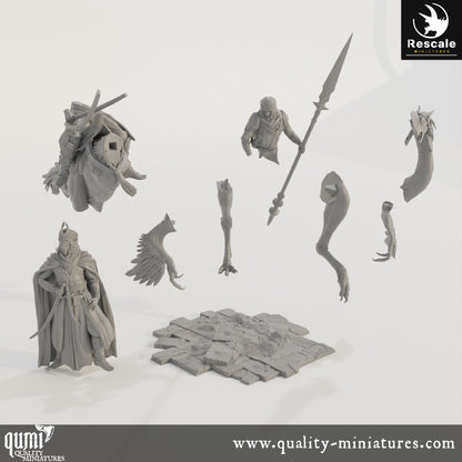 Guard Scene - Dinotopia - 32mm Tabletop RPG Mini - Qumi - Rescale Miniatures Quality Miniatures - Qumi