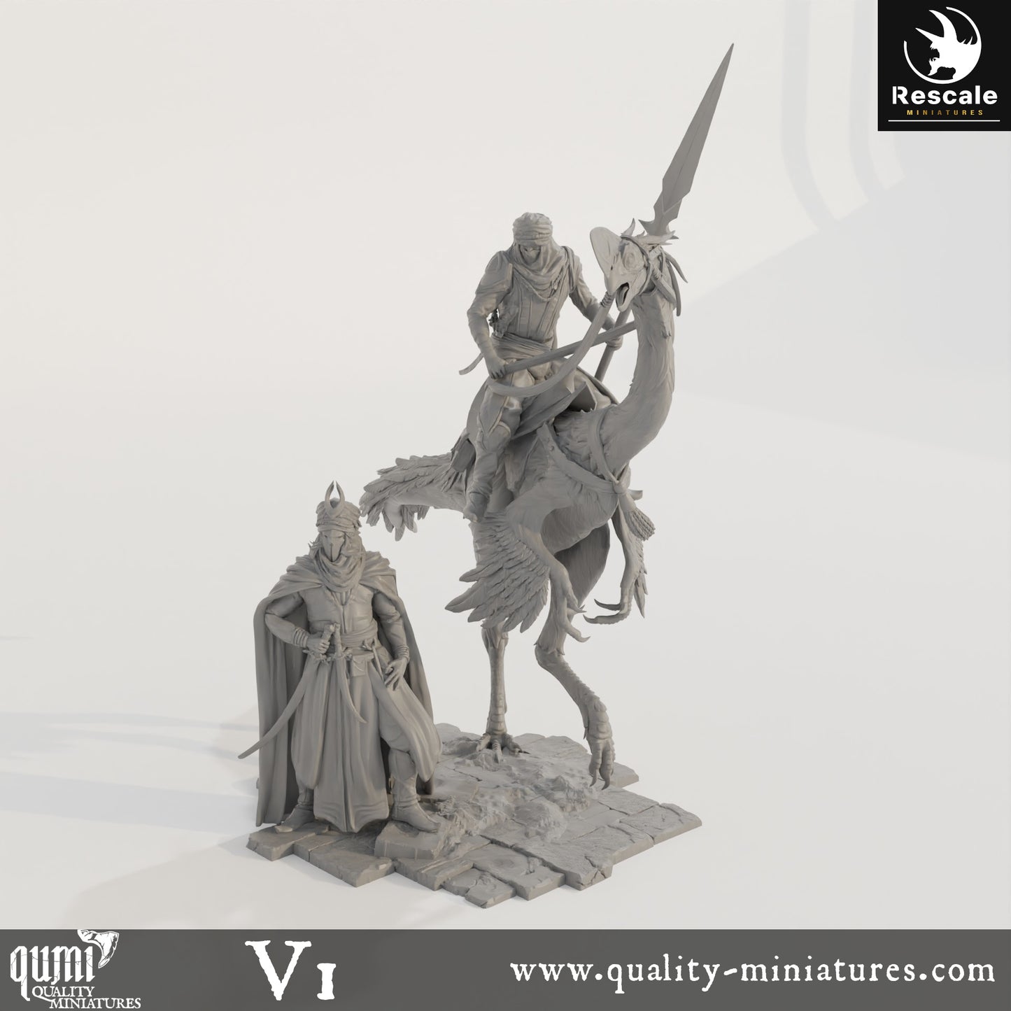 Guard Scene - Dinotopia - 32mm Tabletop RPG Mini - Qumi - Rescale Miniatures Quality Miniatures - Qumi