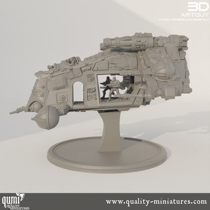 Gun Ship - 32mm Tabletop RPG Mini - Qumi - 3D ArtGuy