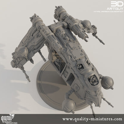 Gun Ship - 32mm Tabletop RPG Mini - Qumi - 3D ArtGuy