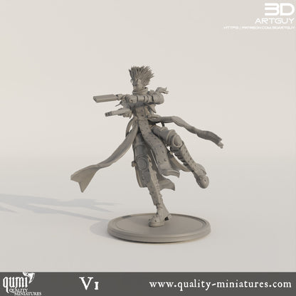 Gunslinger  - 32mm Tabletop RPG Mini - Qumi - 3D ArtGuy