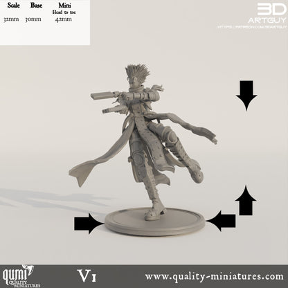 Gunslinger  - 32mm Tabletop RPG Mini - Qumi - 3D ArtGuy