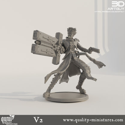 Gunslinger  - 32mm Tabletop RPG Mini - Qumi - 3D ArtGuy