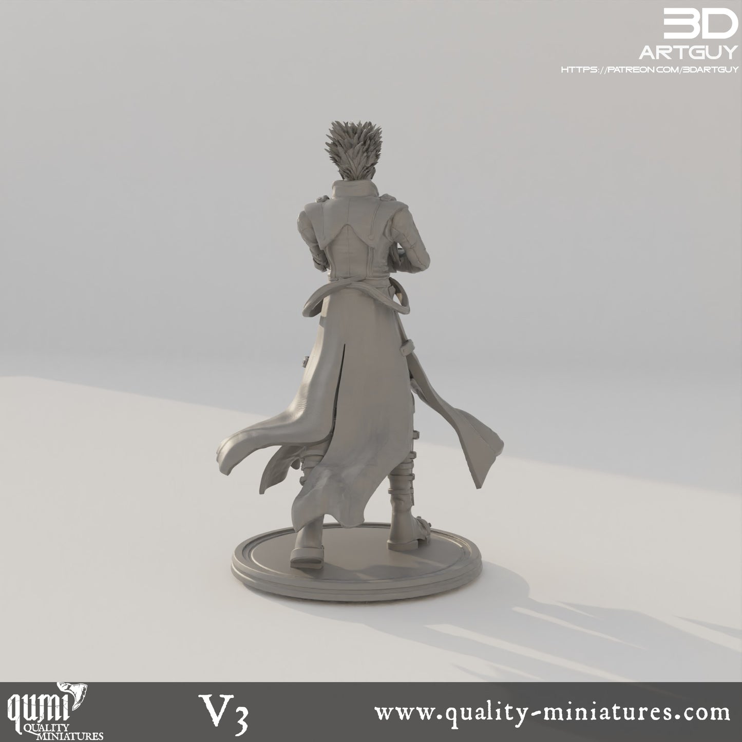 Gunslinger  - 32mm Tabletop RPG Mini - Qumi - 3D ArtGuy