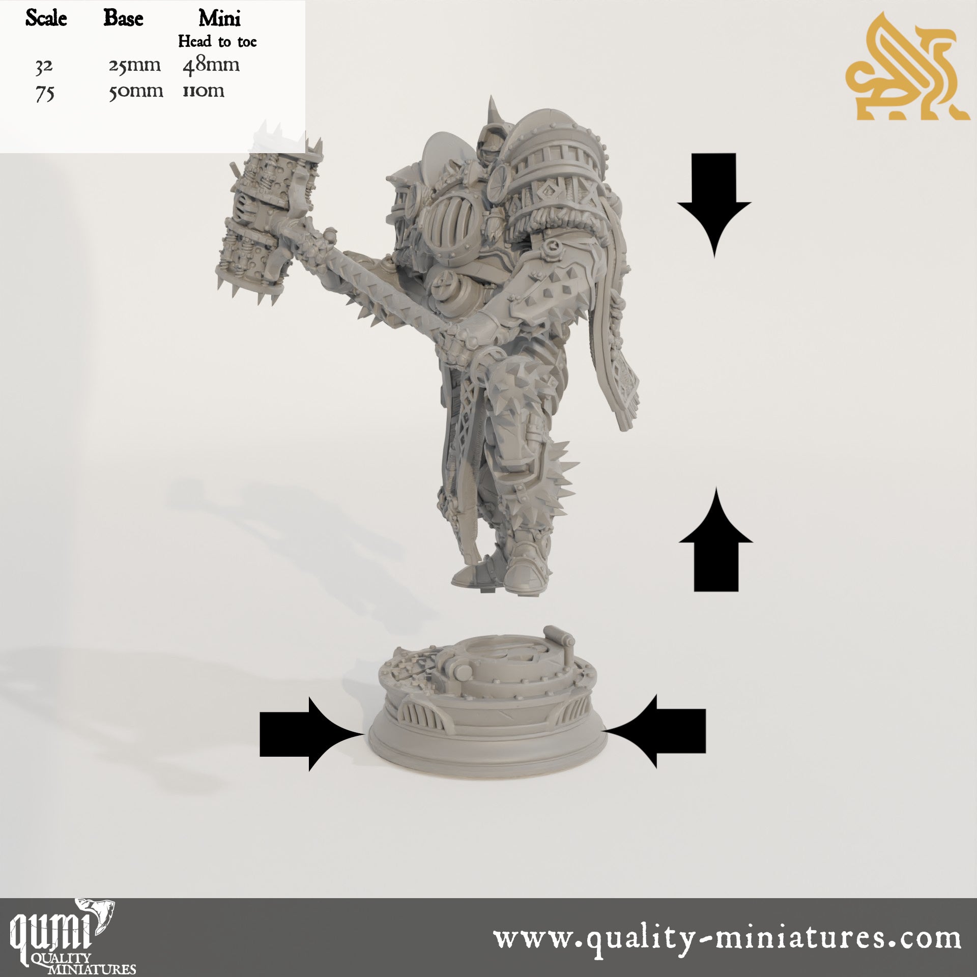 Hadrian - The Iron Colossal - 32mm 75mm Tabletop RPG Mini - Qumi - DM Stash Quality Miniatures - Qumi