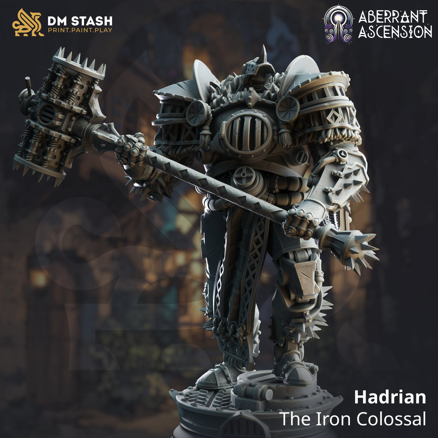 Hadrian - The Iron Colossal - 32mm 75mm Tabletop RPG Mini - Qumi - DM Stash Quality Miniatures - Qumi