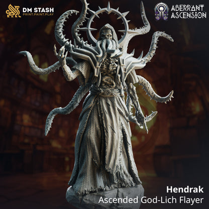 Hendrak - Ascended God-Lich Flayer - 32mm 75mm Tabletop RPG Mini - Qumi - DM Stash Quality Miniatures - Qumi