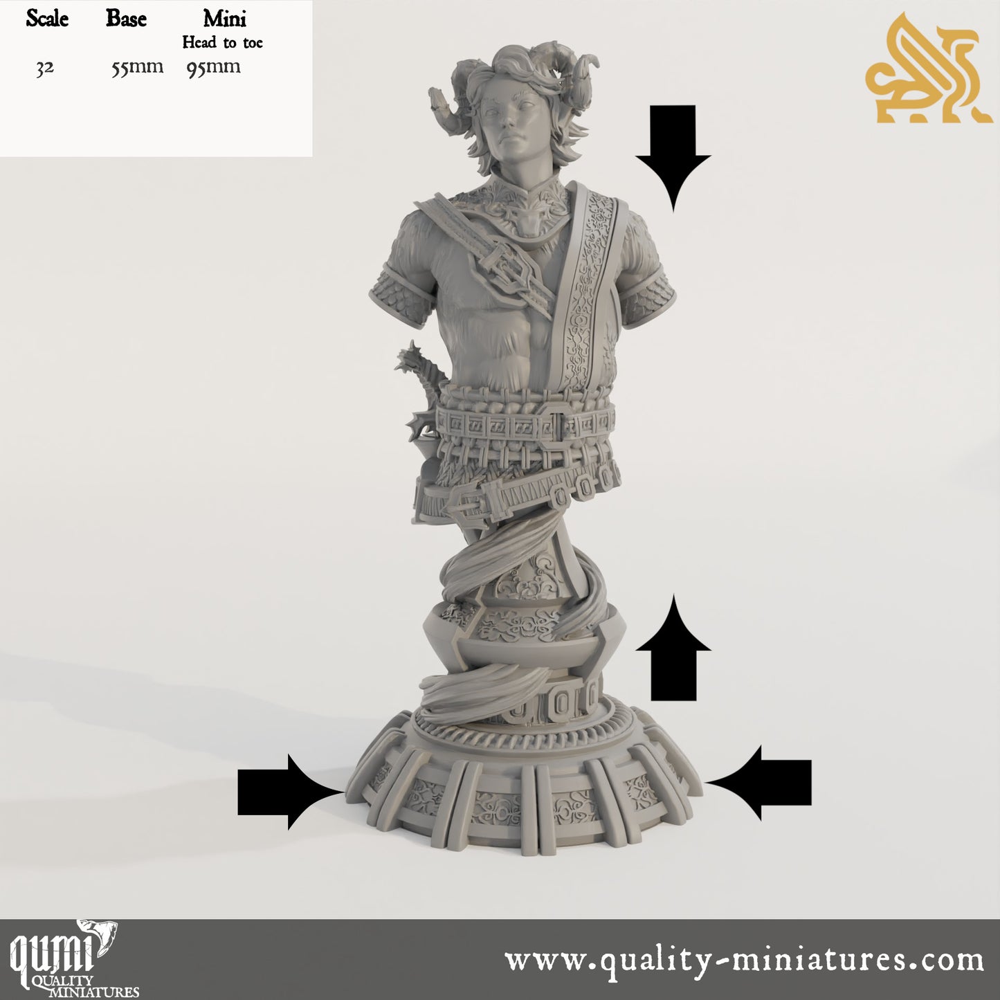 Heron Bust - 32mm Tabletop RPG Mini - Qumi - DM Stash Quality Miniatures - Qumi