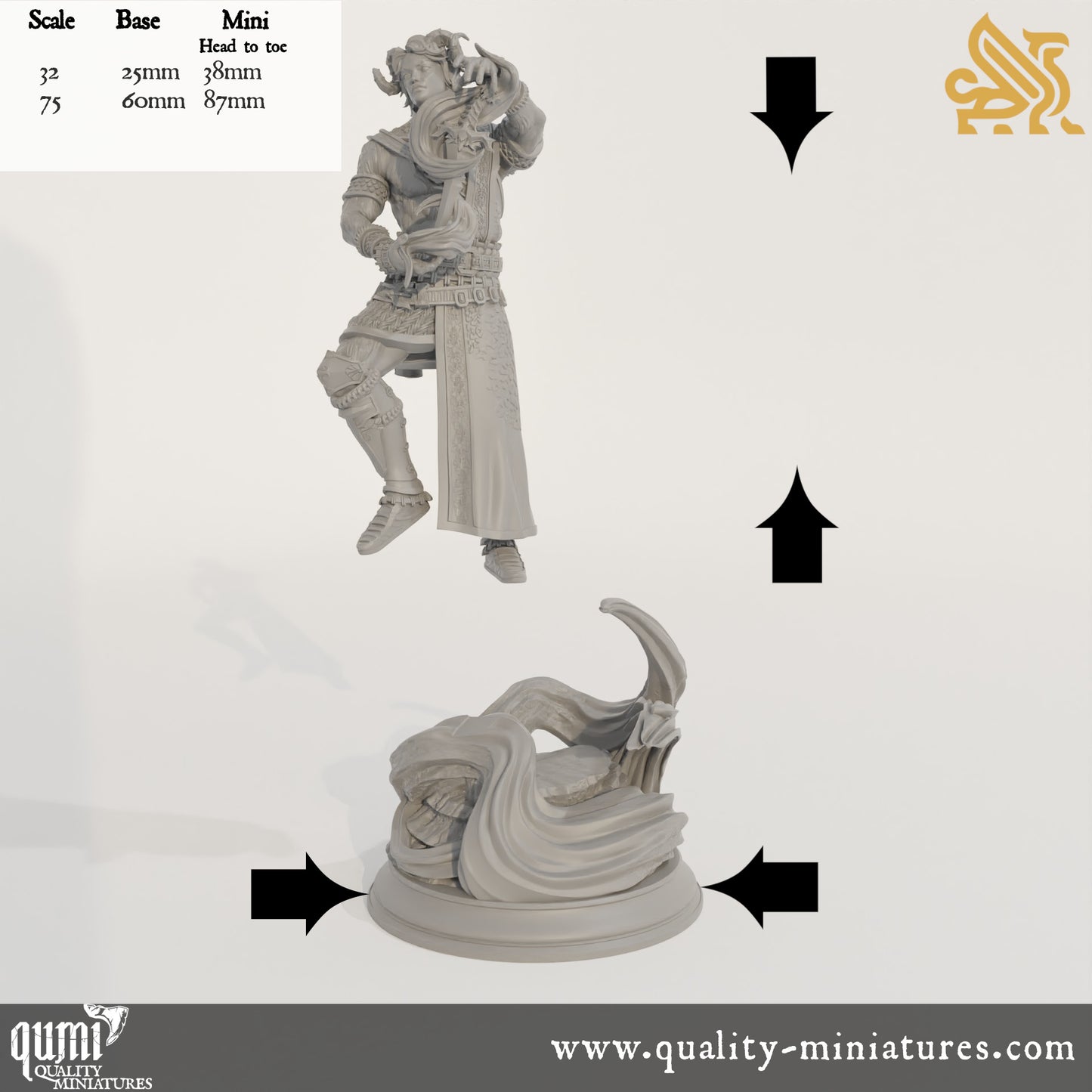 Heron of Daronai - 32mm 75mm Tabletop RPG Mini - Qumi - DM Stash Quality Miniatures - Qumi