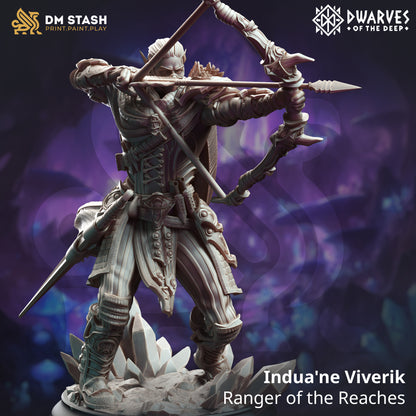 Indua_ne Viverik - Ranger of the Reaches - 32mm 75mm Tabletop RPG Mini - Qumi - DM Stash