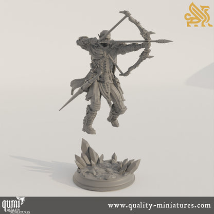 Indua_ne Viverik - Ranger of the Reaches - 32mm 75mm Tabletop RPG Mini - Qumi - DM Stash