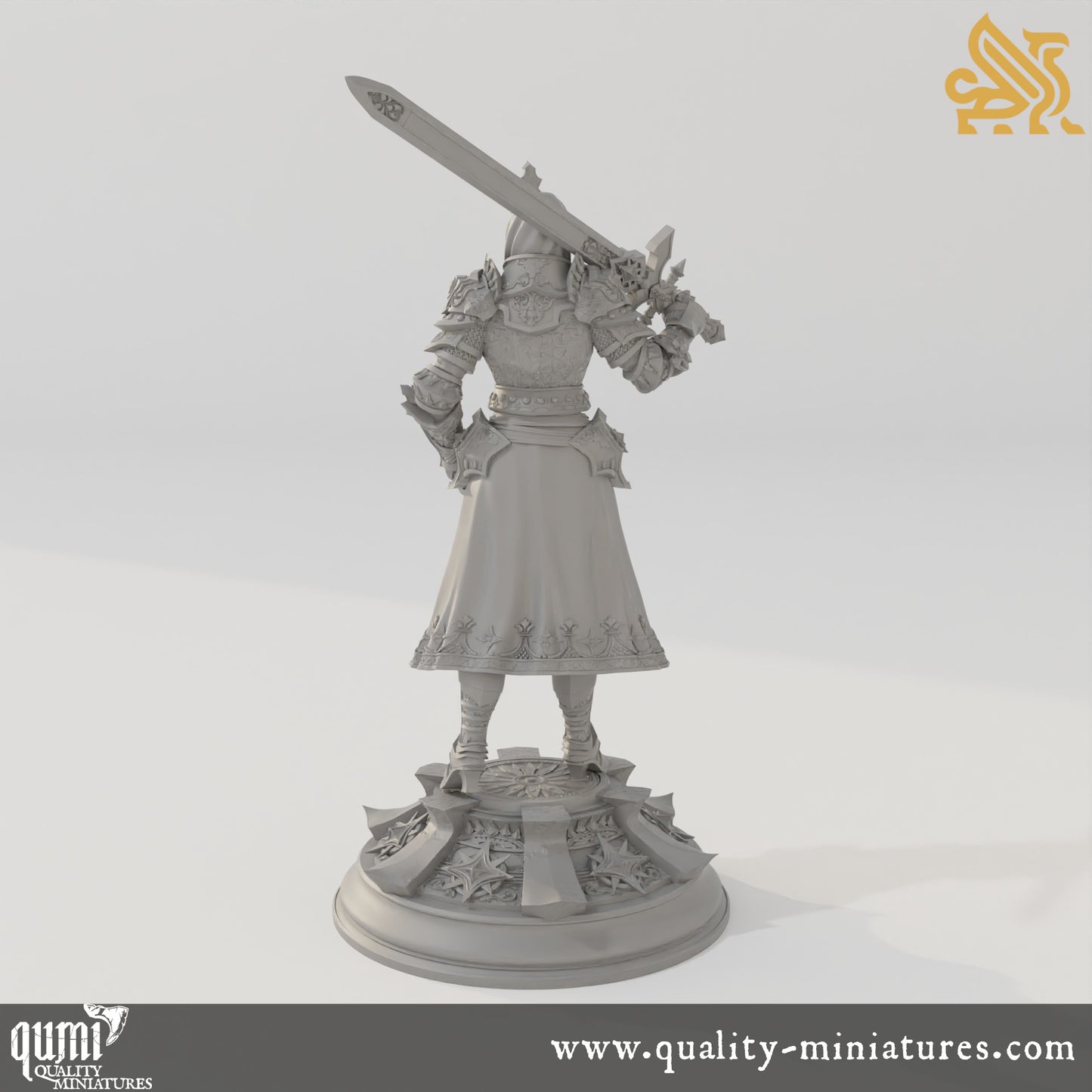 Johanna Saffron the Pious - Maiden Knight - 32mm 75mm Tabletop RPG Mini - Qumi - DM Stash Quality Miniatures - Qumi