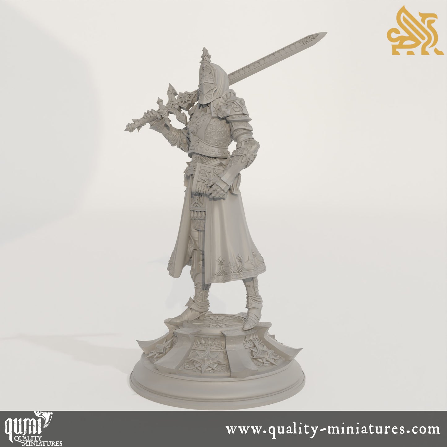 Johanna Saffron the Pious - Maiden Knight - 32mm 75mm Tabletop RPG Mini - Qumi - DM Stash Quality Miniatures - Qumi