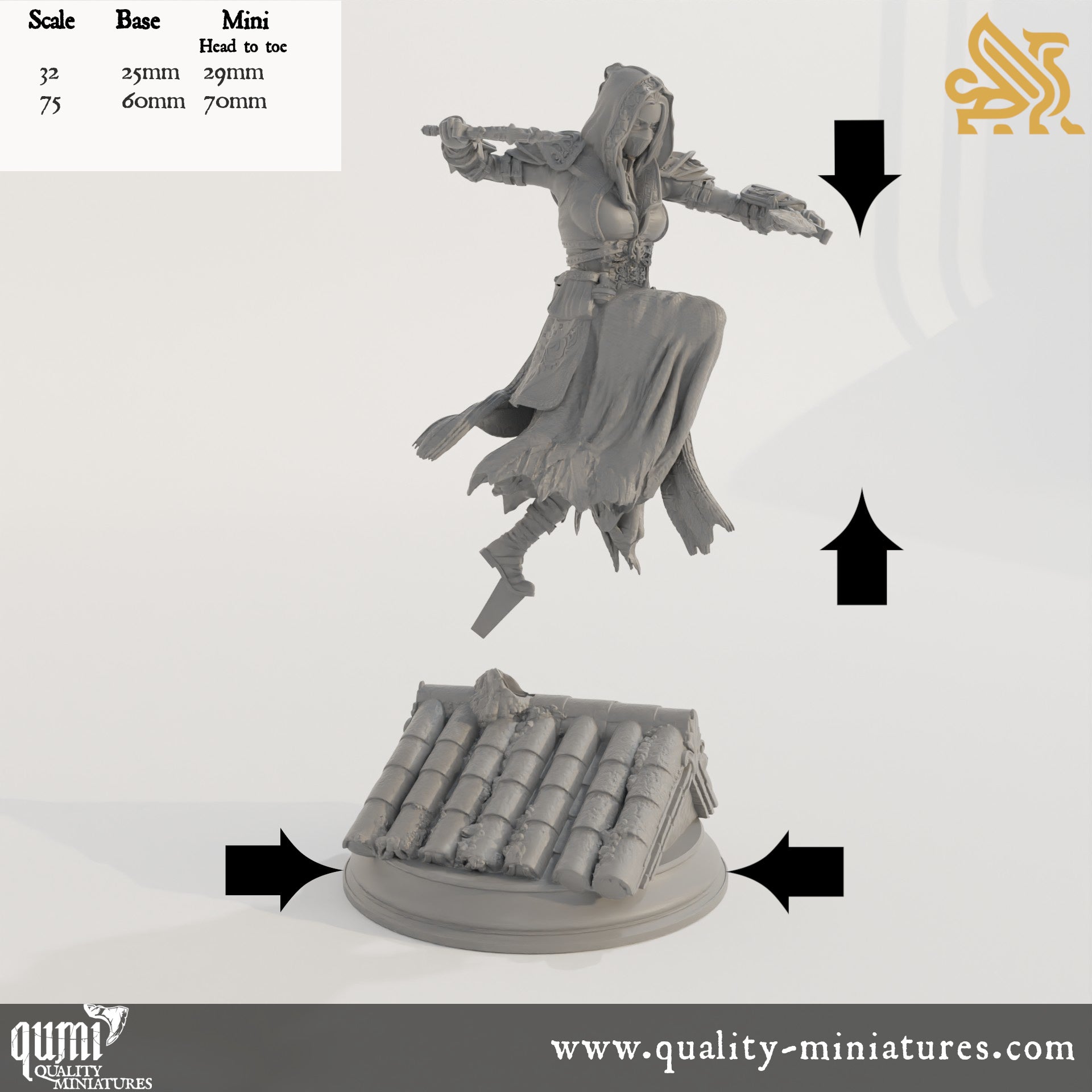 Karena - The Airborne Psionic - 32mm 75mm Tabletop RPG Mini - Qumi - DM Stash Quality Miniatures - Qumi