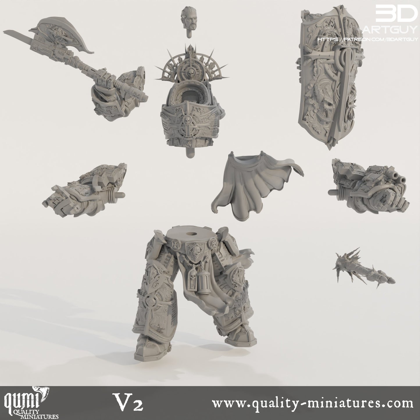 Knight Of Purity - 32mm Tabletop RPG Mini - Qumi Quality Miniatures - Qumi