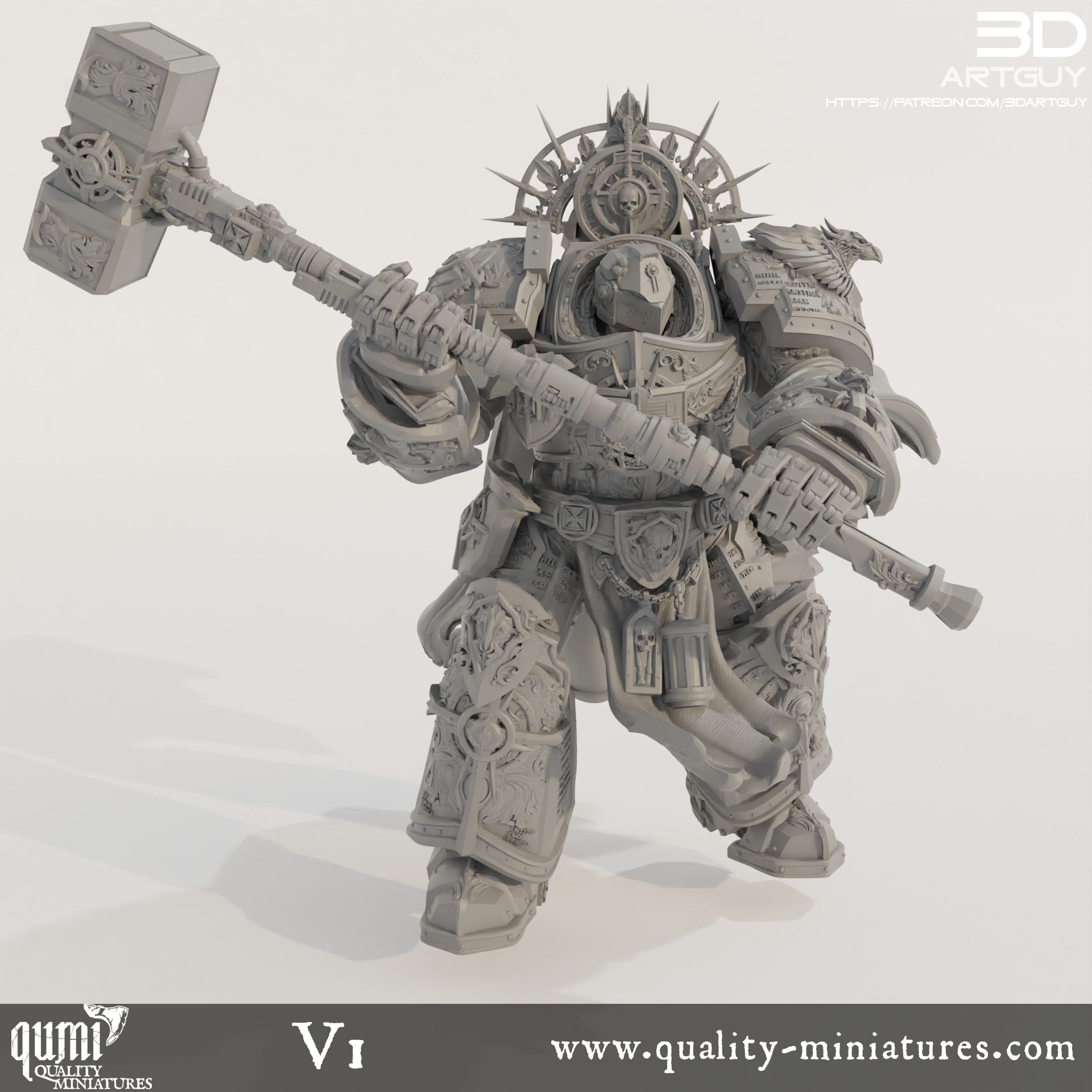 Knight Of Purity - 32mm Tabletop RPG Mini - Qumi Quality Miniatures - Qumi