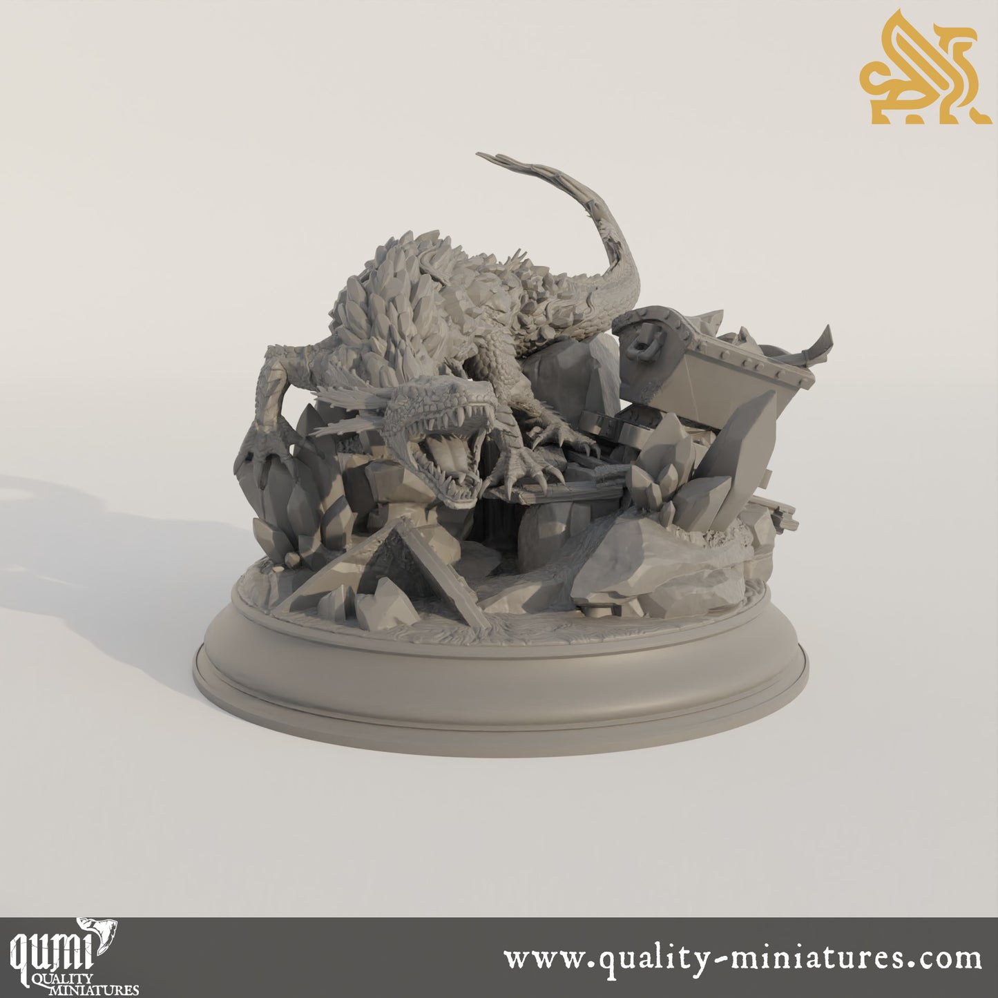 Lava Elemental Salamander - Flying Sea Ray - 32mm Tabletop RPG Mini - Qumi - DM Stash