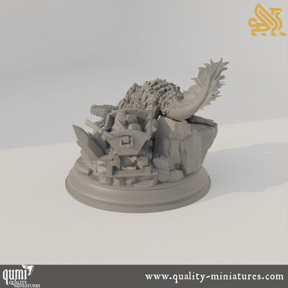 Lava Elemental Salamander - Flying Sea Ray - 32mm Tabletop RPG Mini - Qumi - DM Stash