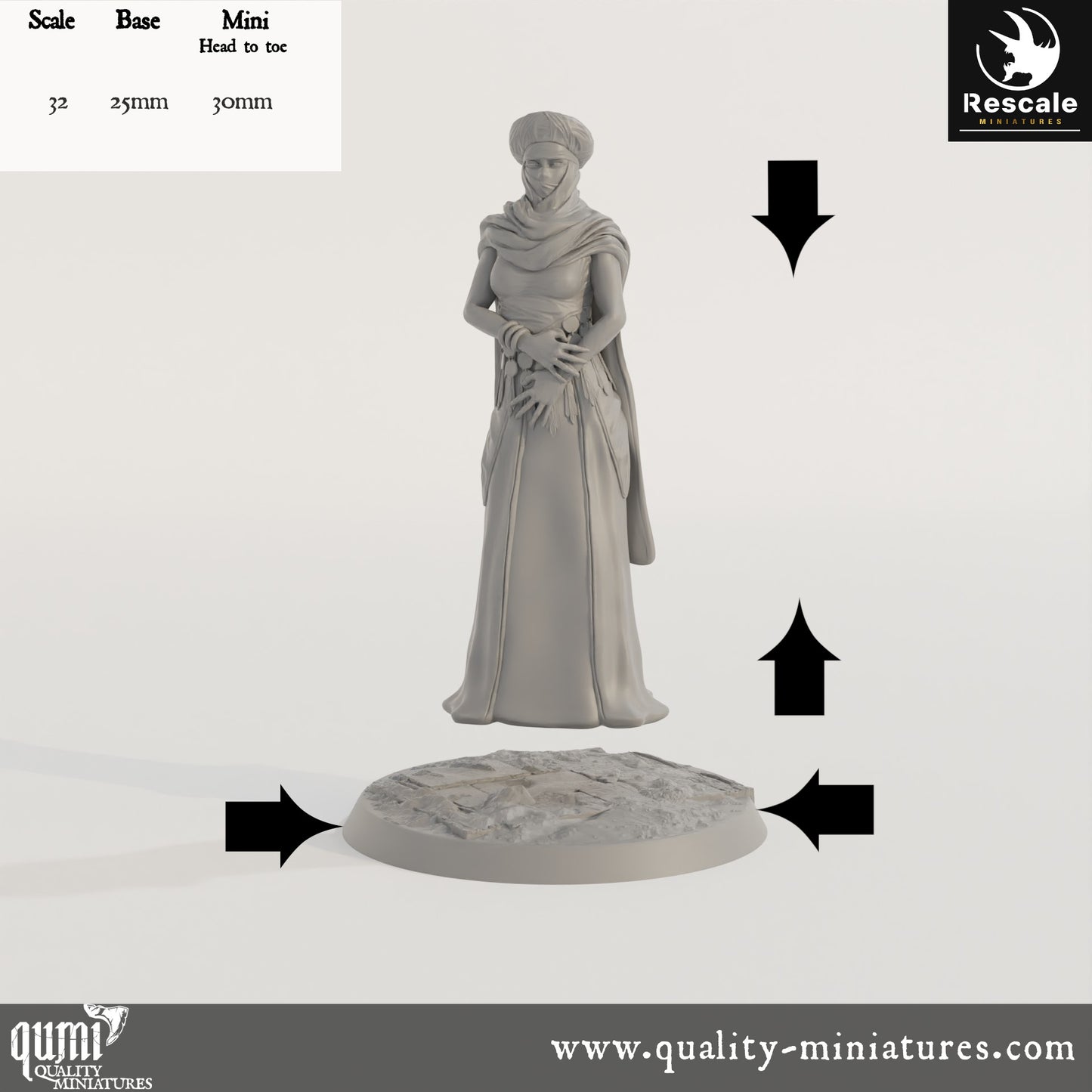 Look Woman - Dinotopia - 32mm Tabletop RPG Mini - Qumi - Rescale Miniatures Quality Miniatures - Qumi