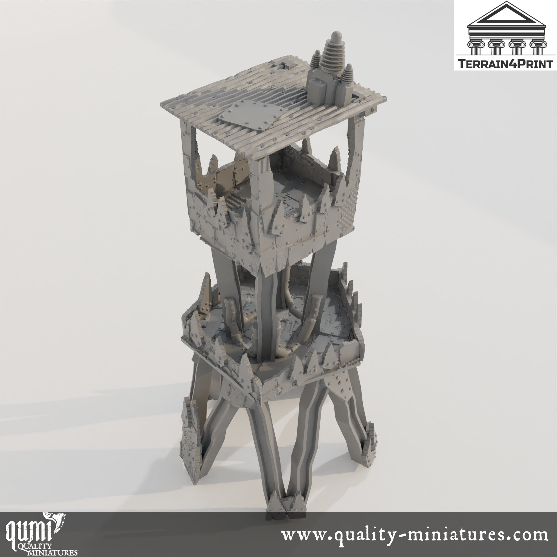 Lookout Tower - Rivet City - Resin Print - Tabletop RPG Terrain - Terrain4Print - Qumi Quality Miniatures - Qumi