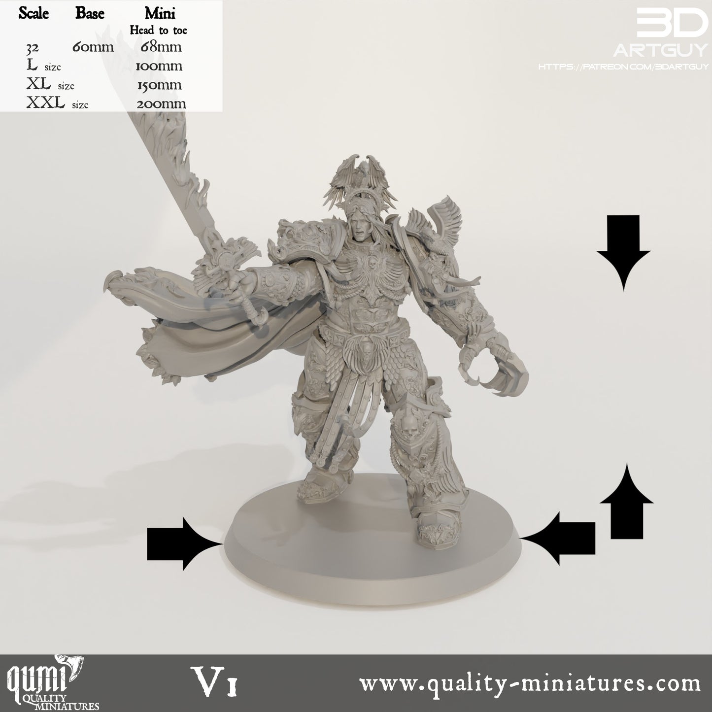 Lord Ruler XXL V1 Space Warrior Emperor 32mm Tabletop RPG Mini 3D printed wargaming Quality Miniatures - Qumi