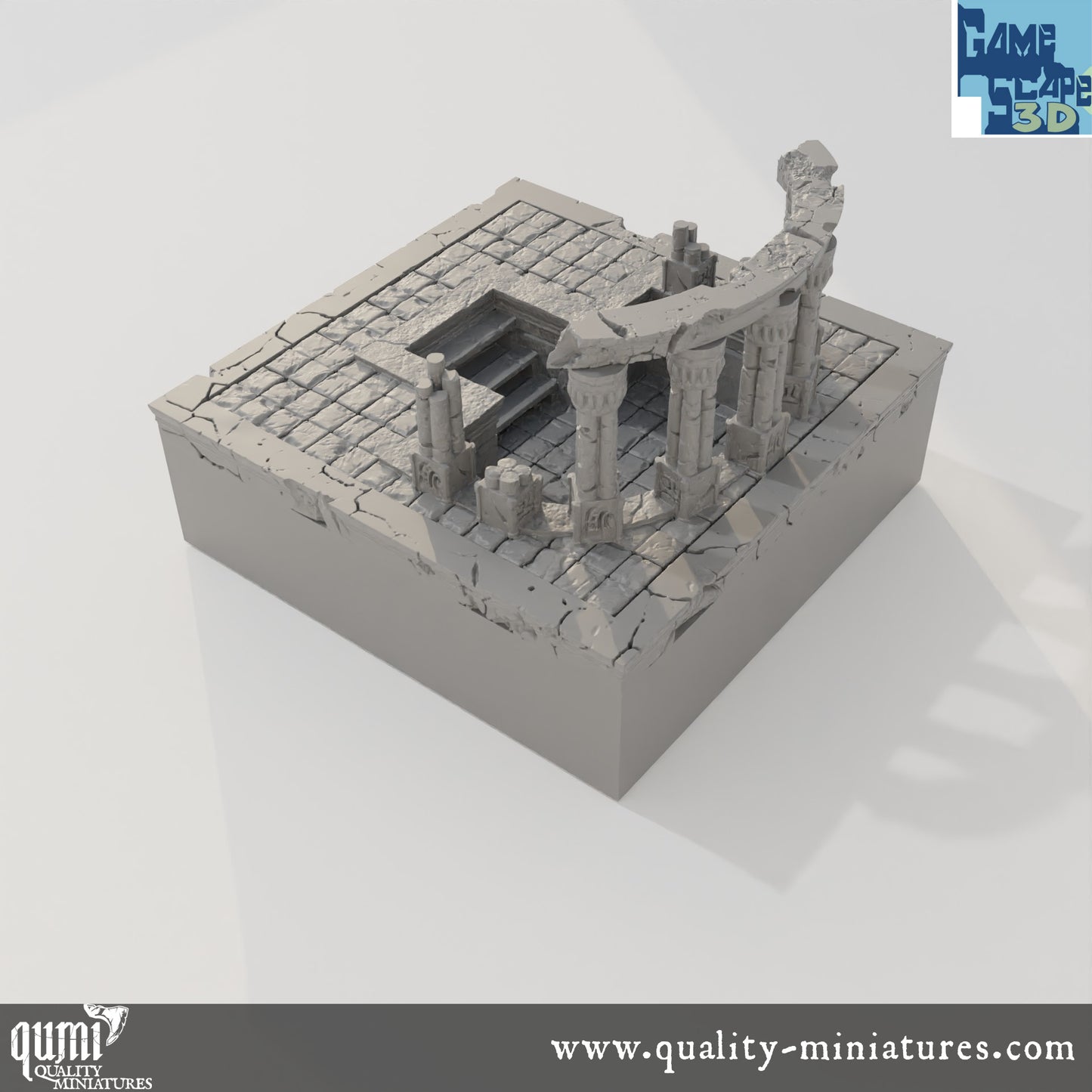 Lost City Center Bath - Resin Print - Tabletop RPG Terrain - GameScape3D - Qumi Quality Miniatures - Qumi