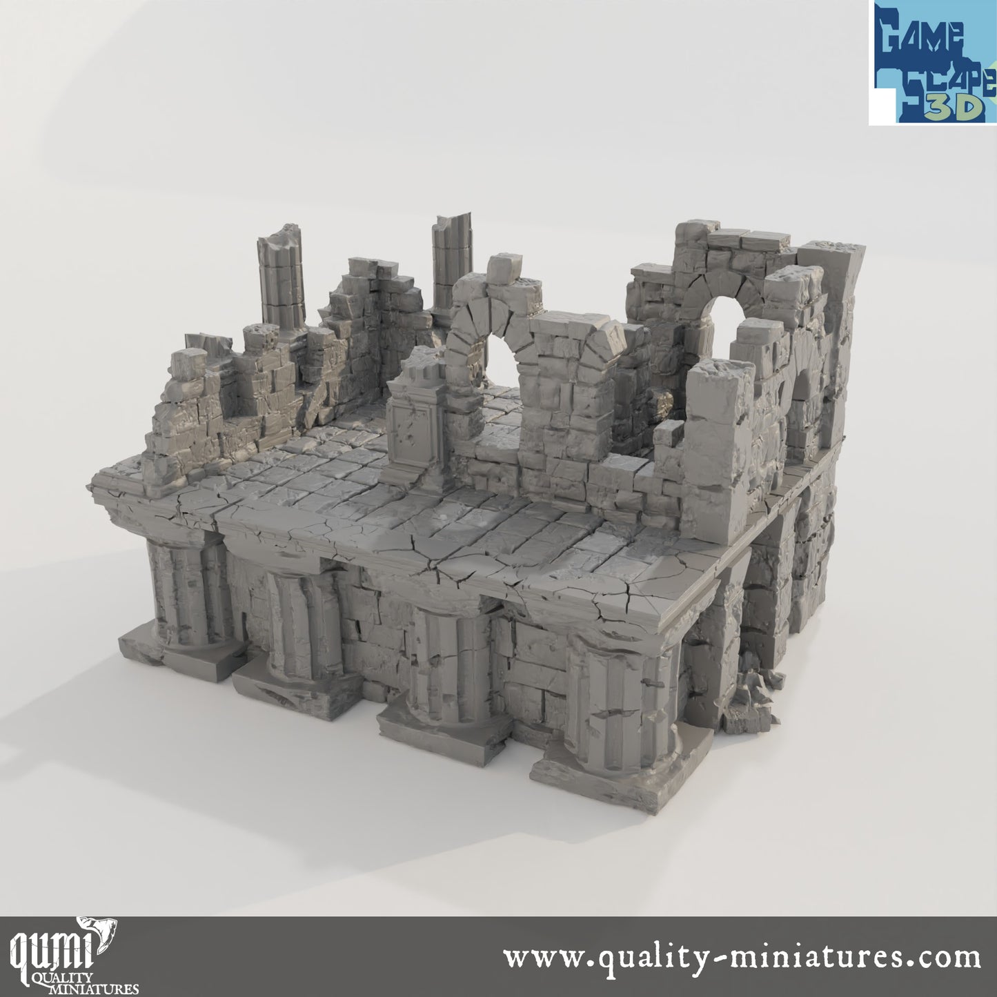 Lost City Ruin 1 - Resin Print - Tabletop RPG Terrain - GameScape3D - Qumi Quality Miniatures - Qumi