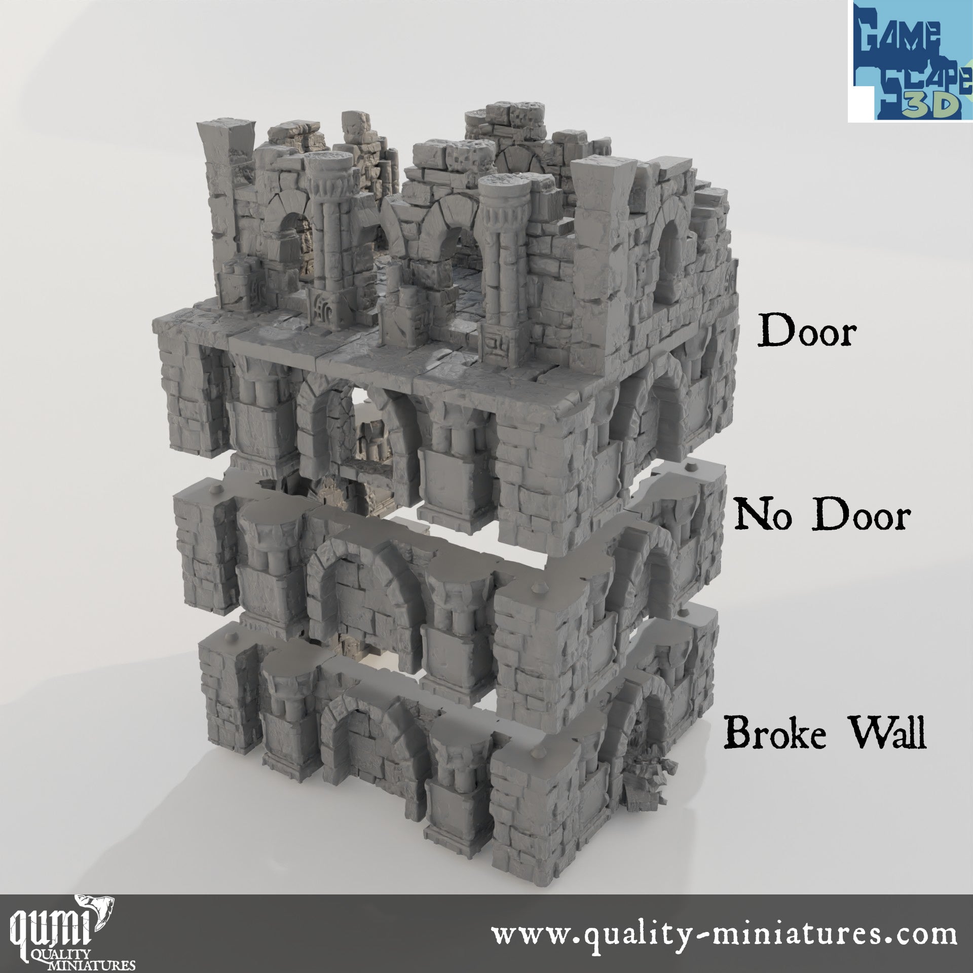 Lost City Ruin 2 - Resin Print - Tabletop RPG Terrain - GameScape3D - Qumi Quality Miniatures - Qumi