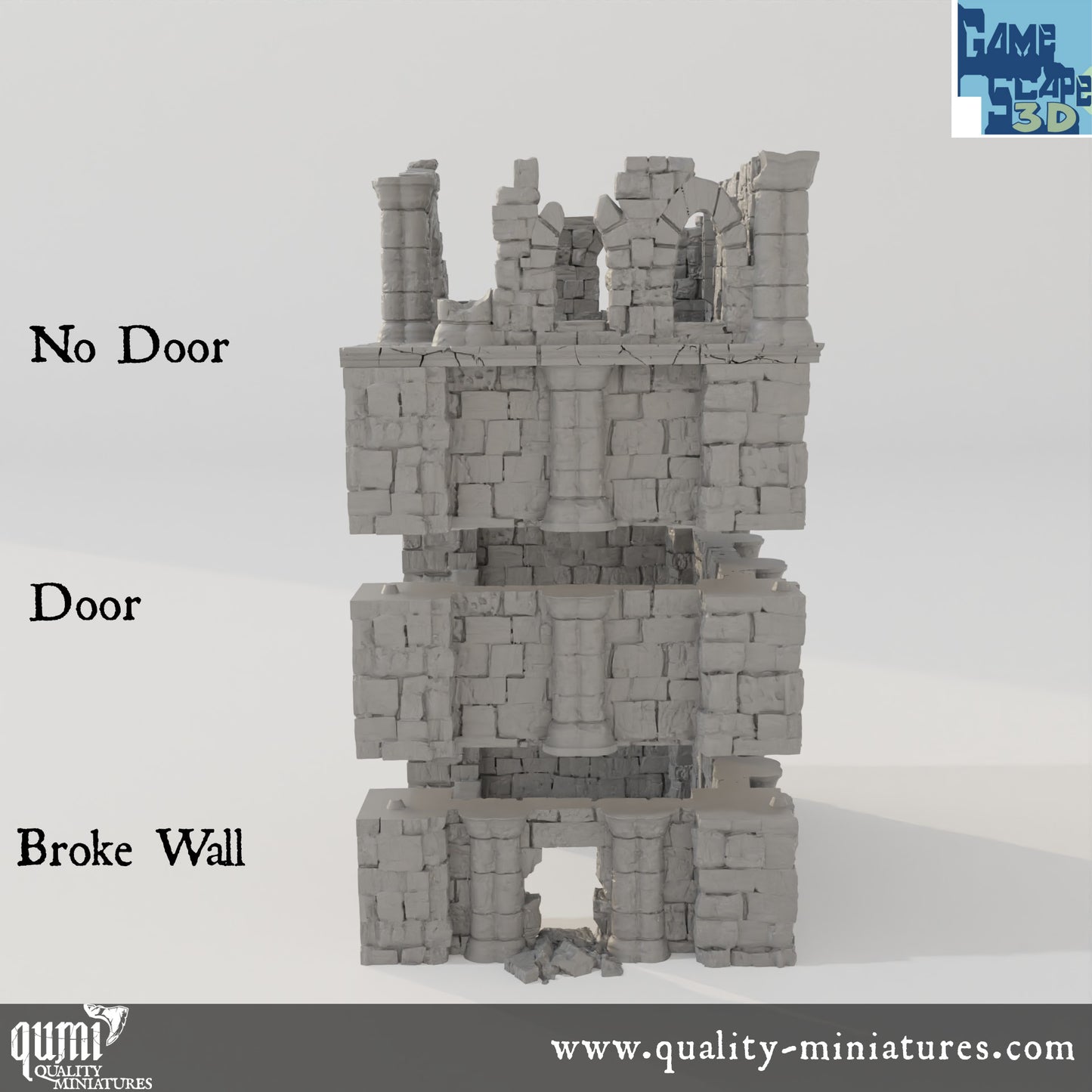 Lost City Ruin 3 - Resin Print - Tabletop RPG Terrain - GameScape3D - Qumi Quality Miniatures - Qumi