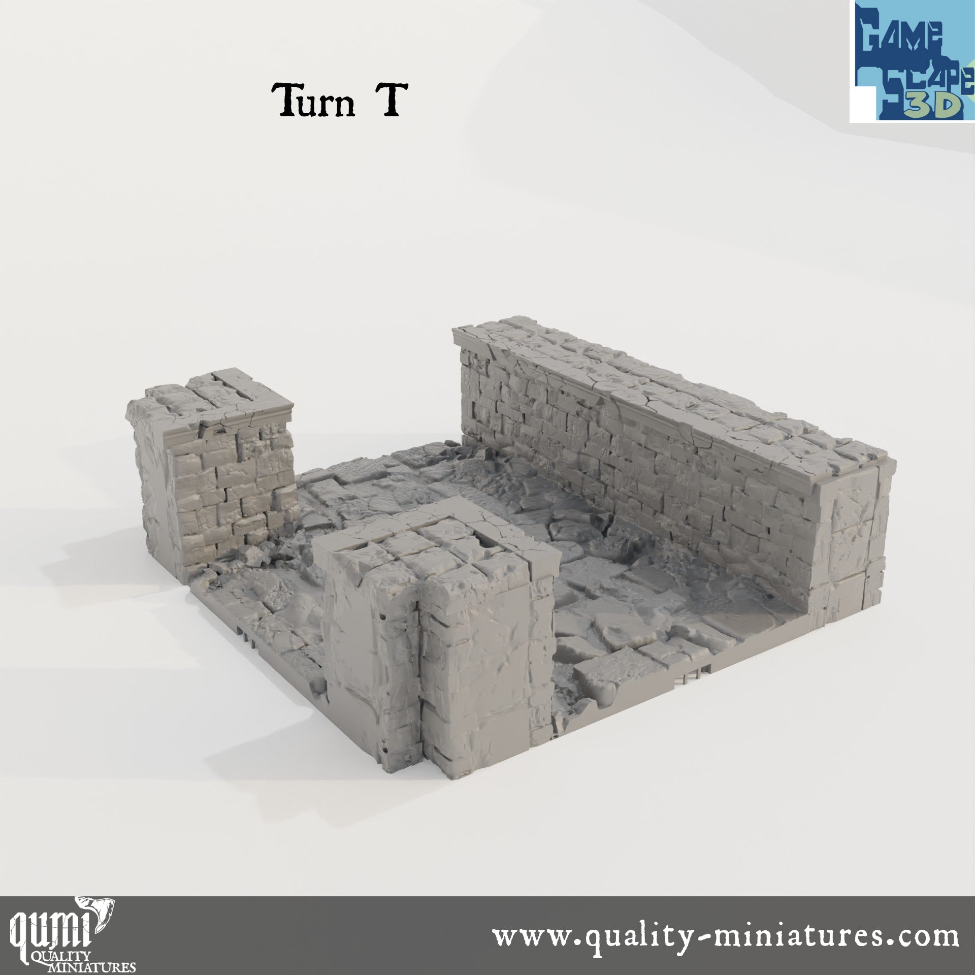 Lost City Street Turns - Resin Print - Tabletop RPG Terrain - GameScape3D - Qumi Quality Miniatures - Qumi