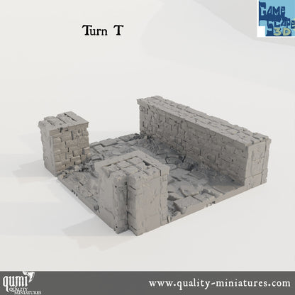 Lost City Street Turns - Resin Print - Tabletop RPG Terrain - GameScape3D - Qumi Quality Miniatures - Qumi