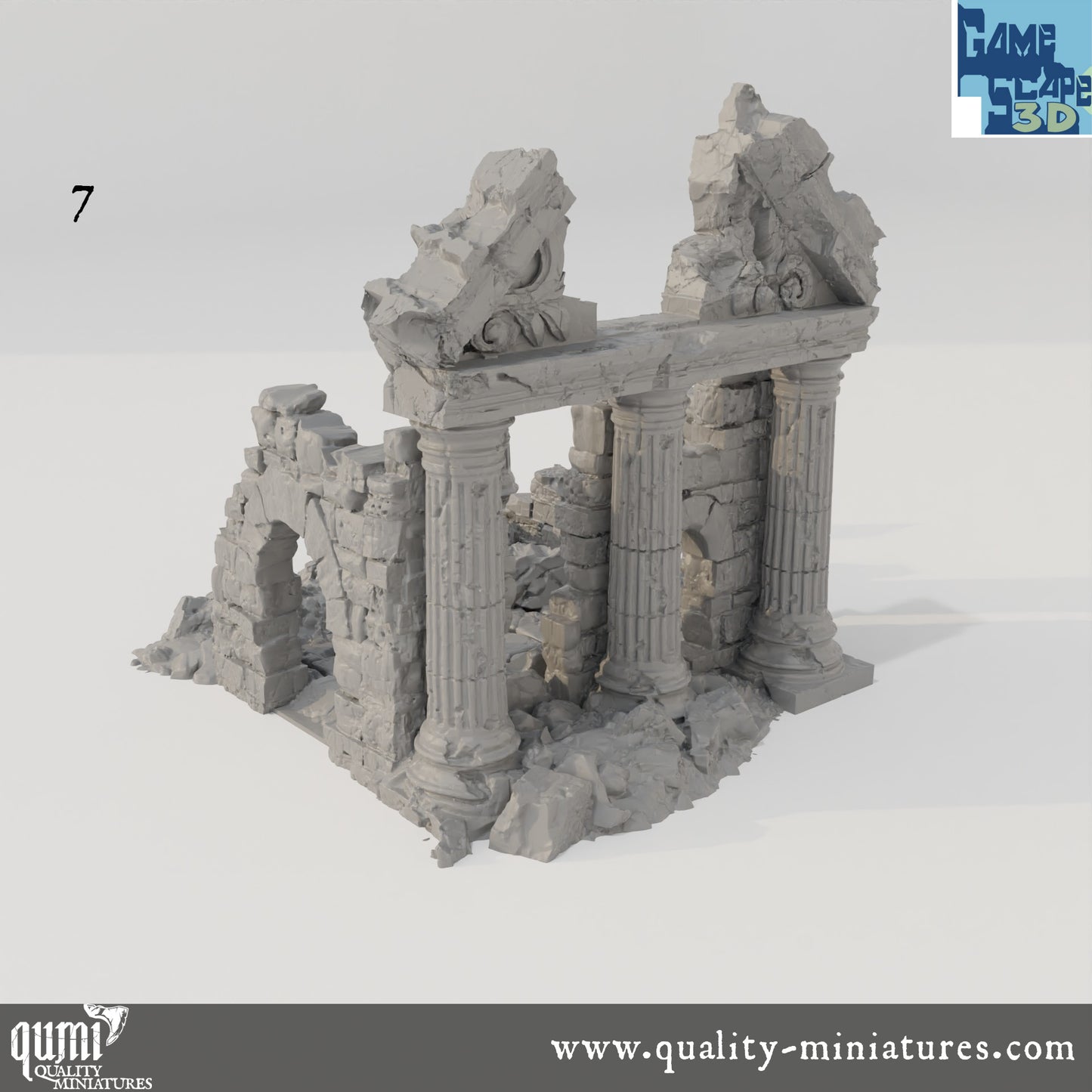 Lost Town Medium Ruins - Resin Print - Tabletop RPG Terrain - GameScape3D - Qumi Quality Miniatures - Qumi