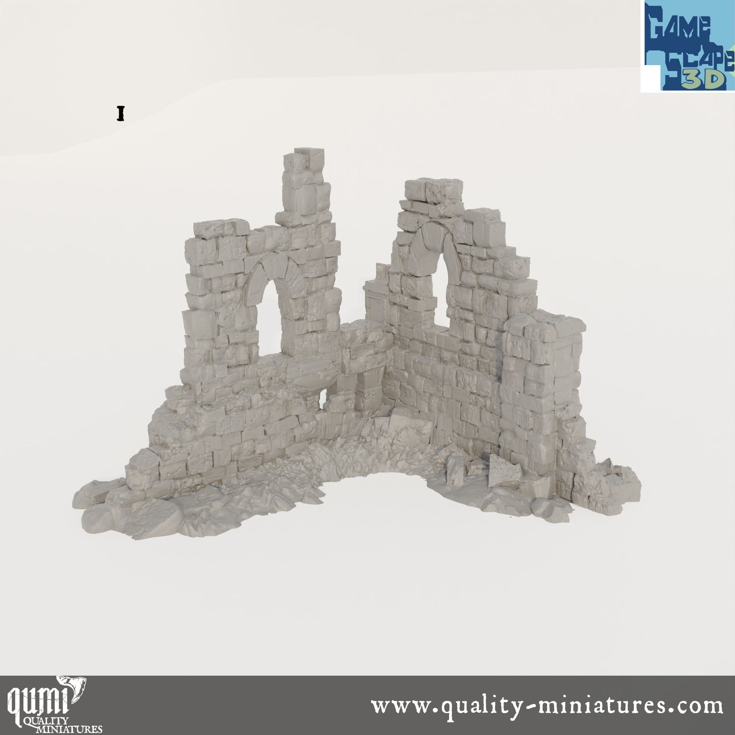 Lost Town Medium Ruins - Resin Print - Tabletop RPG Terrain - GameScape3D - Qumi Quality Miniatures - Qumi