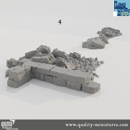 Lost Town Rubble Scatter - Resin Print - Tabletop RPG Terrain - GameScape3D - Qumi Quality Miniatures - Qumi