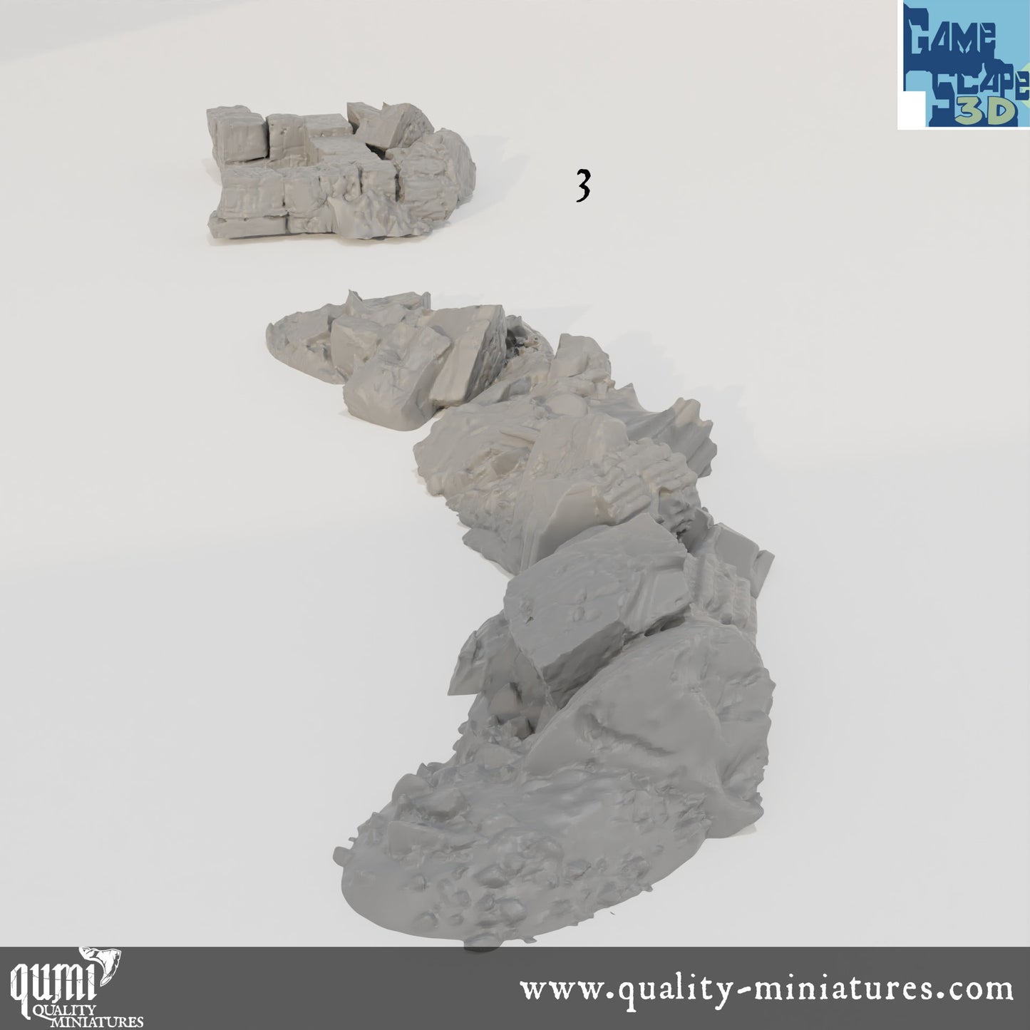 Lost Town Rubble Scatter - Resin Print - Tabletop RPG Terrain - GameScape3D - Qumi Quality Miniatures - Qumi