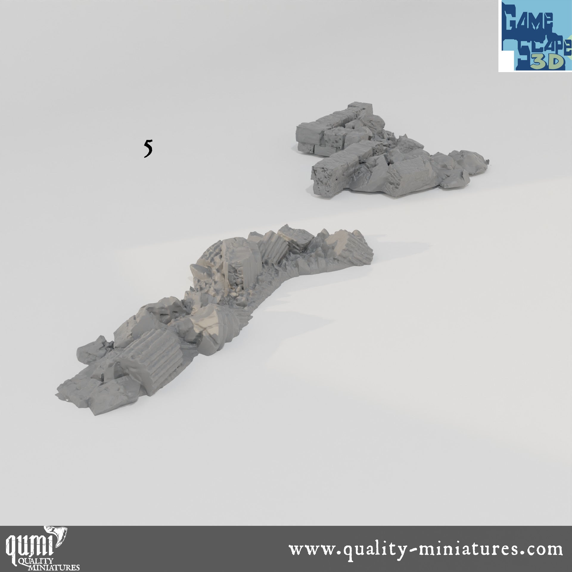 Lost Town Rubble Scatter - Resin Print - Tabletop RPG Terrain - GameScape3D - Qumi Quality Miniatures - Qumi